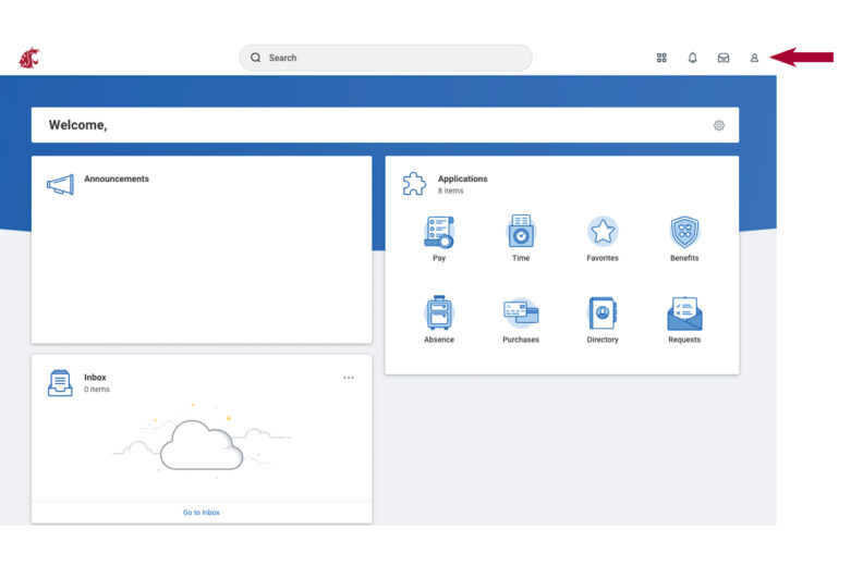 Workday Home Page Screenshot
