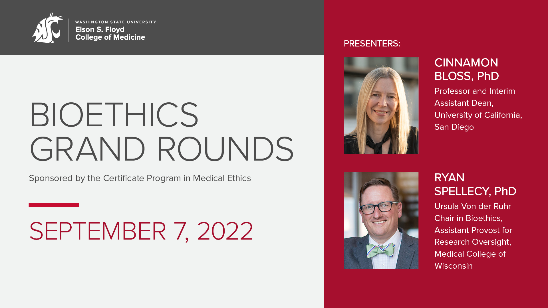 Bioethics Grand Rounds September 7, 2022