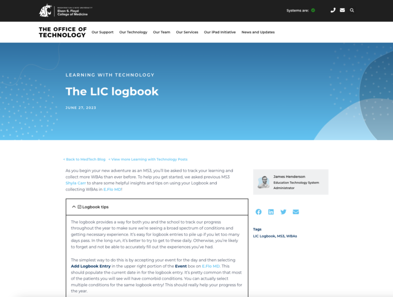 LIC Logbook