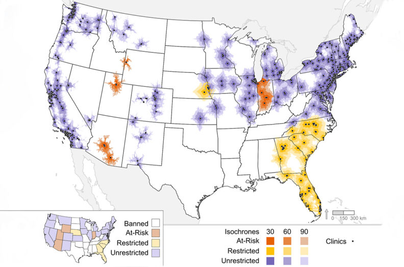 MAP of United States showing high risk areas
