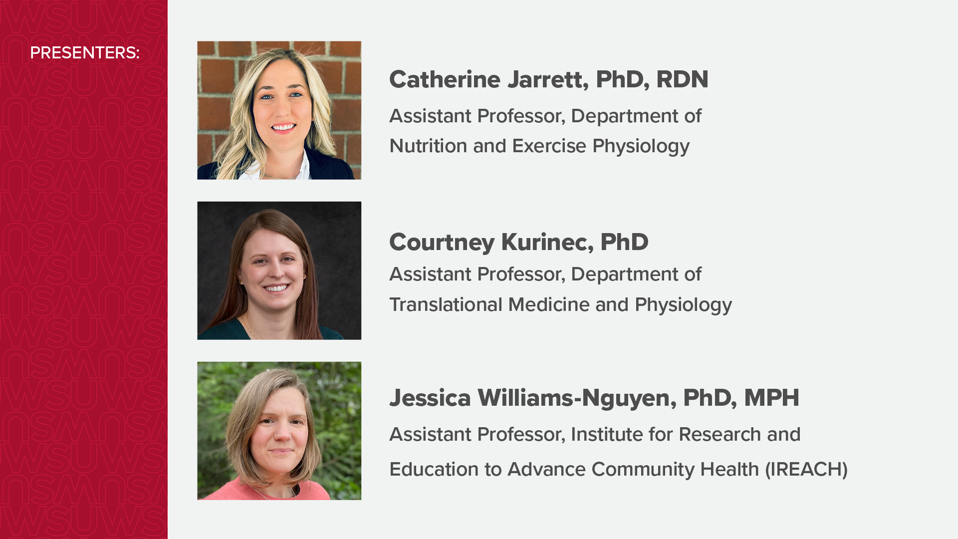 Research Seminar event Presenters