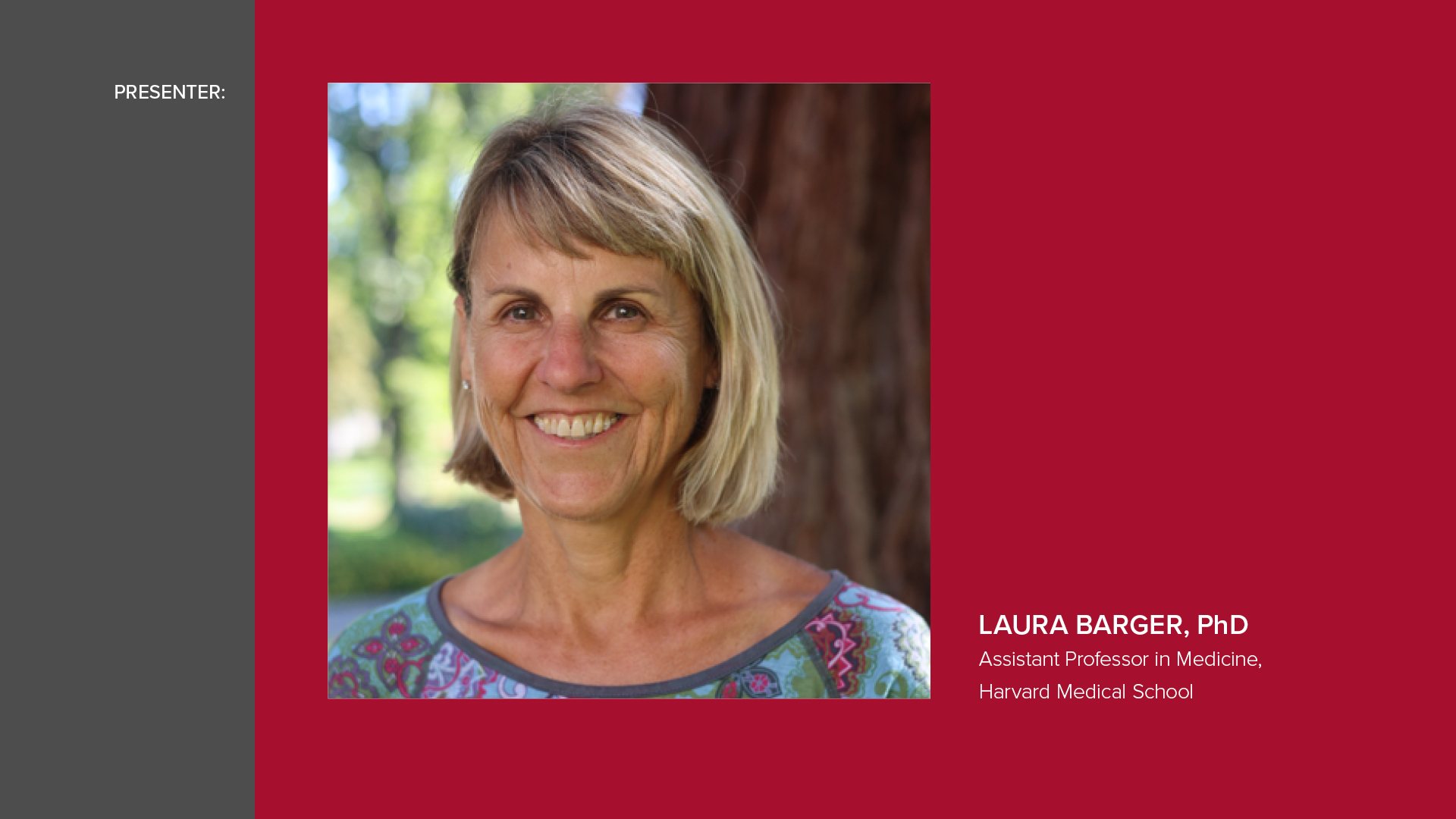 Presenter Laura Barger