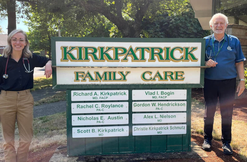 Christie Kirkpatrick Schmutz and her father