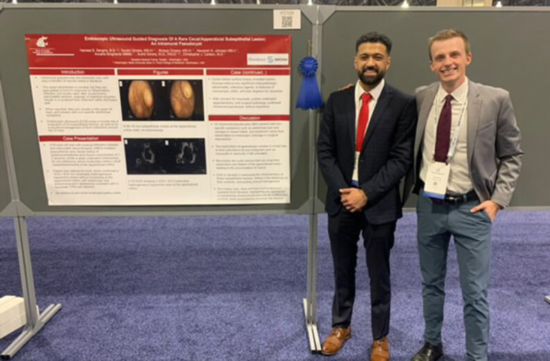 Harneet Sangha, WSU MS2, and Pierce Claassen, MD, at the ACG 2024 conference.