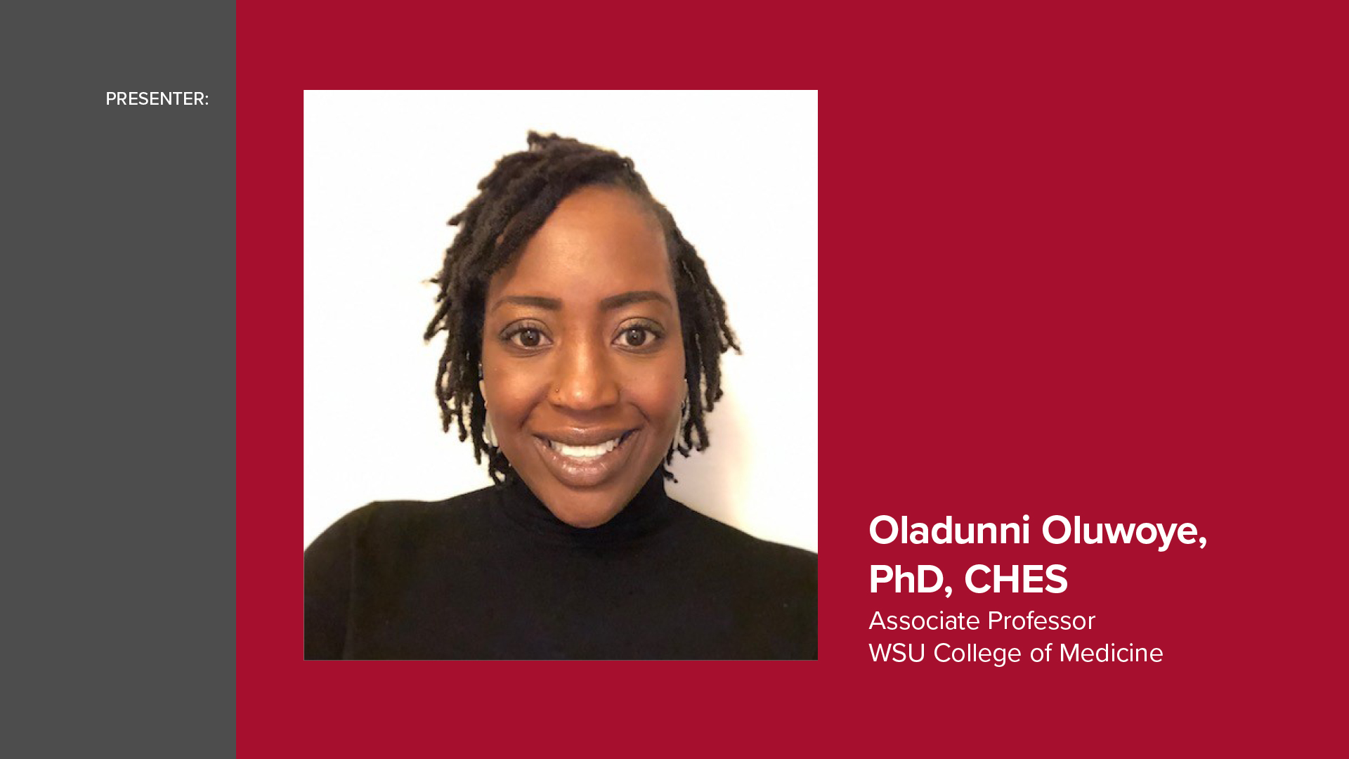 Presenter Oladunni Oluwoye
