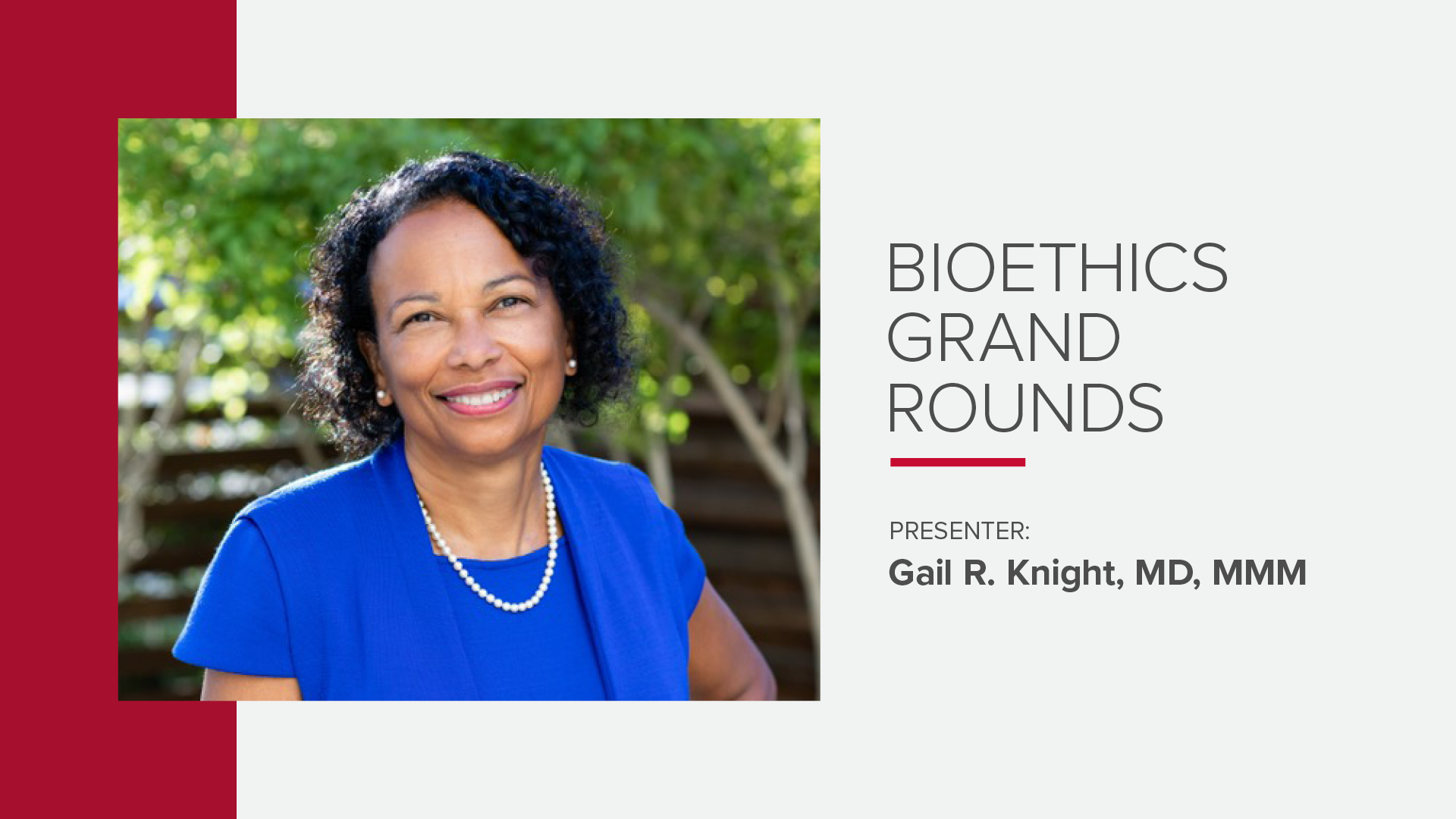 Presenter Gail R. Knight.