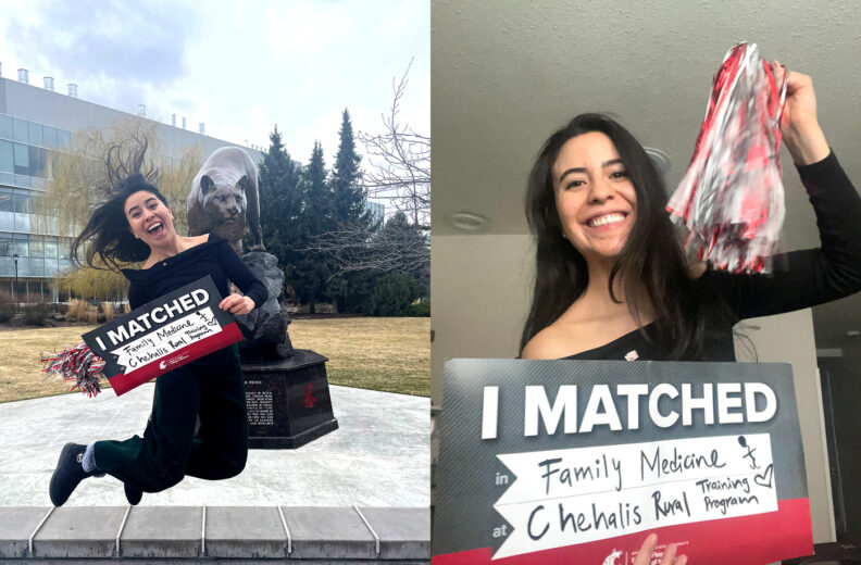 Laura Lopez on Match Day, when medical students across the country find out where they will continue their medical training in a residency program on their path to becoming independently practicing physicians (photo courtesy of Laura Lopez)