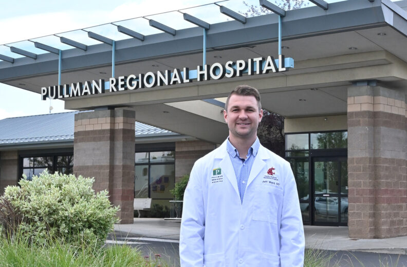 Jeff Ward standing outside the Pullman Regional Hospital.