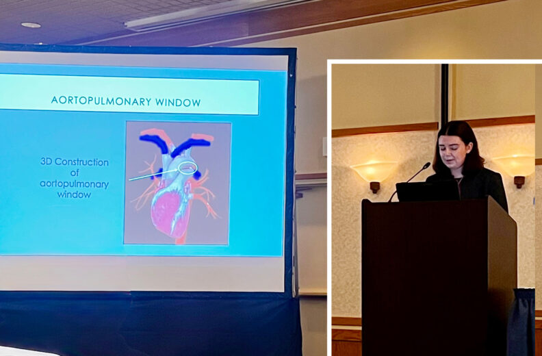 Rachel Bougazzoul presenting at the regional meeting of the American College of Surgeons.