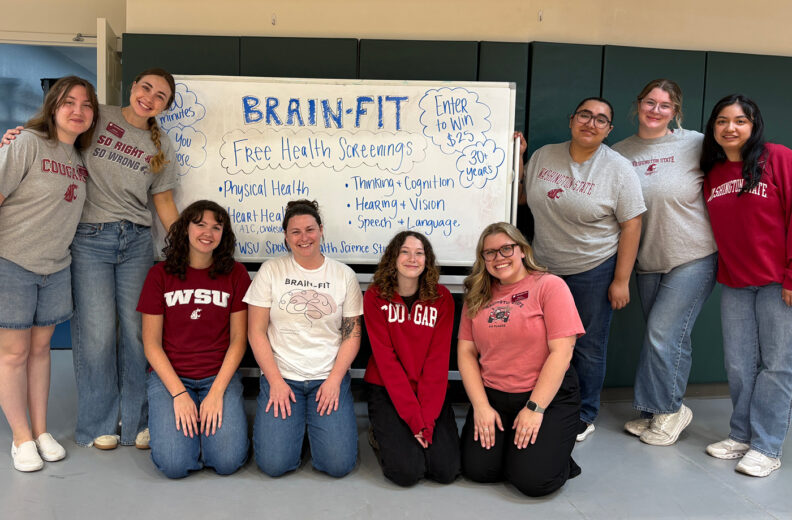 Nine members of the Brain Fit team.
