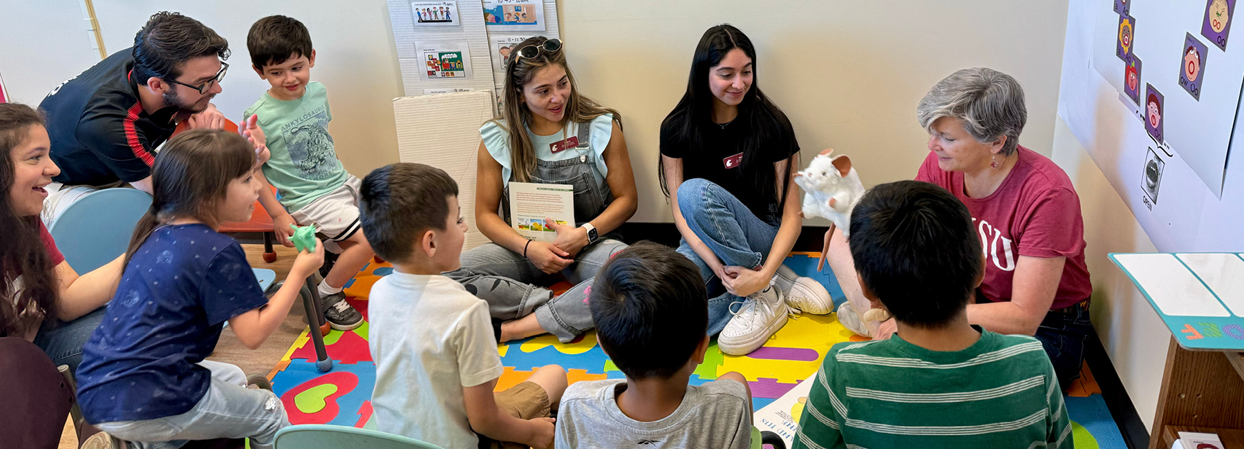 Story time with group of children