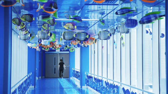 Nurse in Providence Sacred Heart Children’s Hospital Fish Bridge