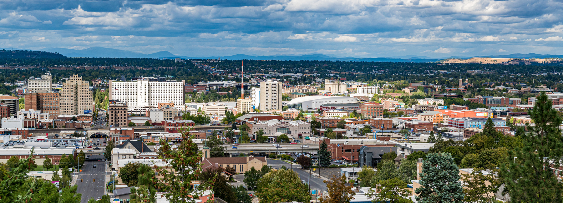 View looking into downtown Spokane