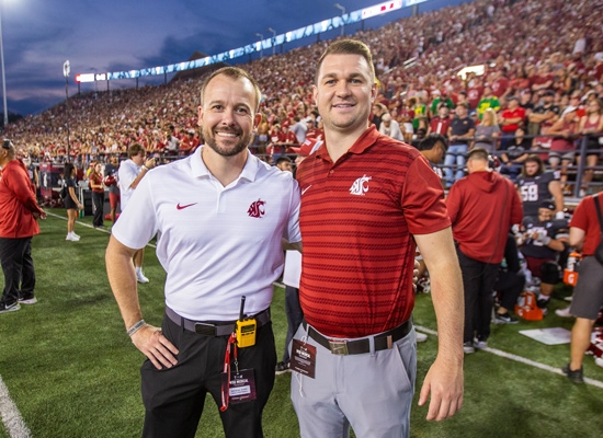Resident Jeff Ward on the Cougar Football sidelines during a game.