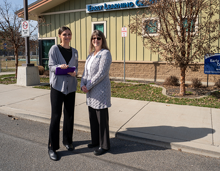 Student standing outside headstart learning center