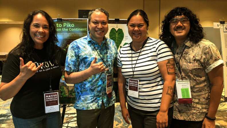 Marla Alohilani Tam-Hoy Barhoum, Alika Maunakea, Nicole lee Kamakahiolani Ellison, and Johnathan Cruz