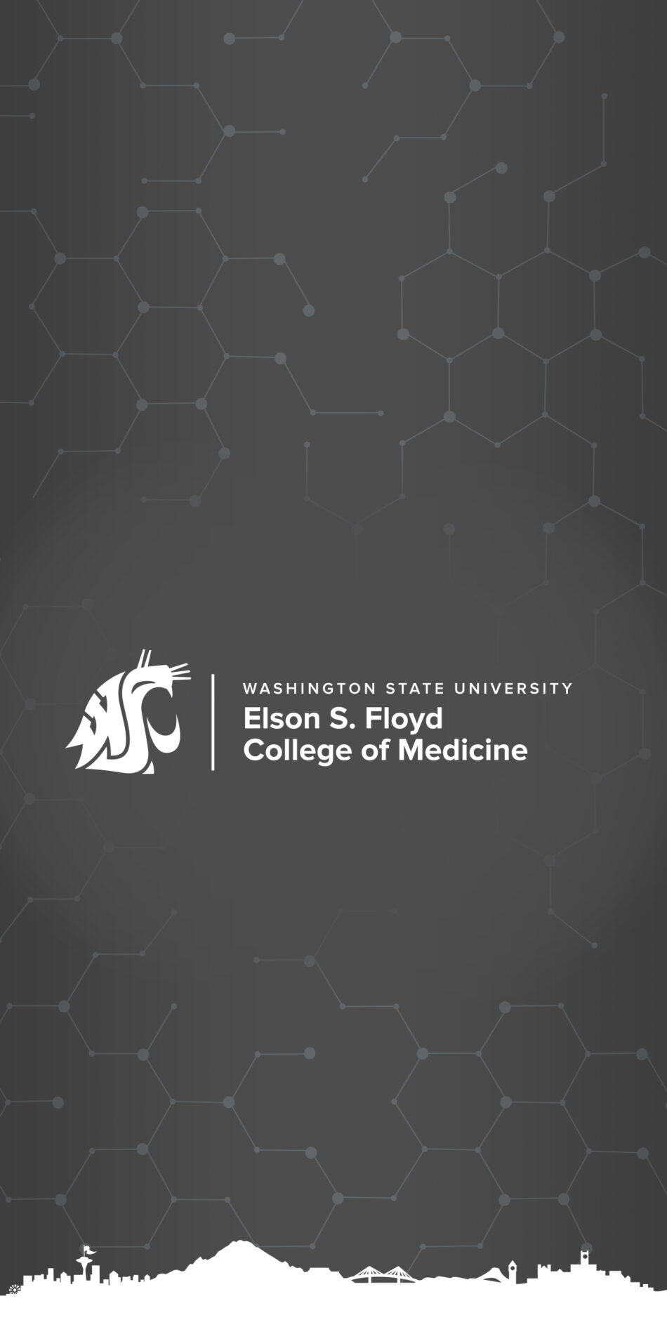 Washington State skyline gray with College of Medicine logo phone wallpaper