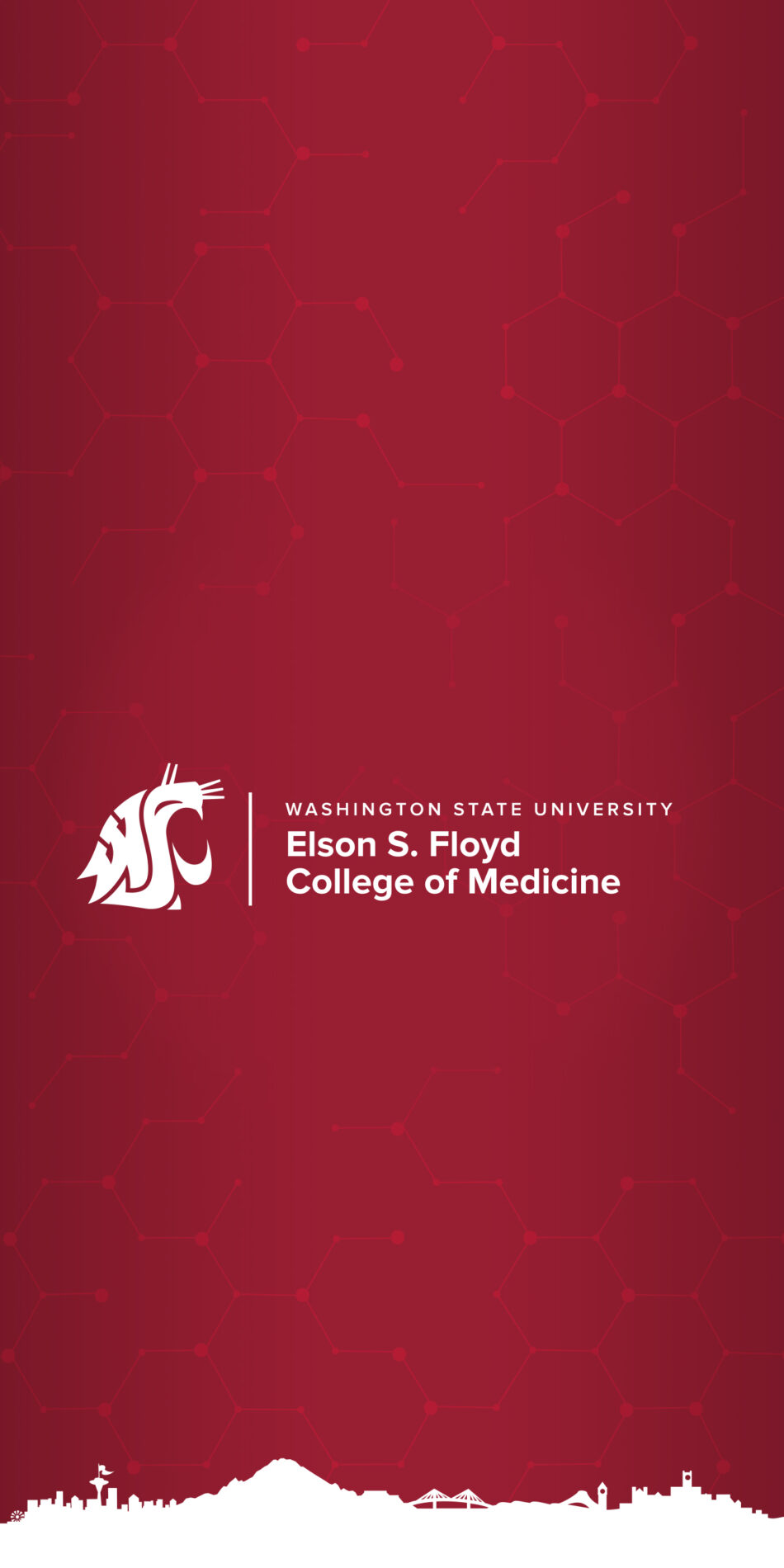 Washington State skyline crimson with College of Medicine logo phone wallpaper