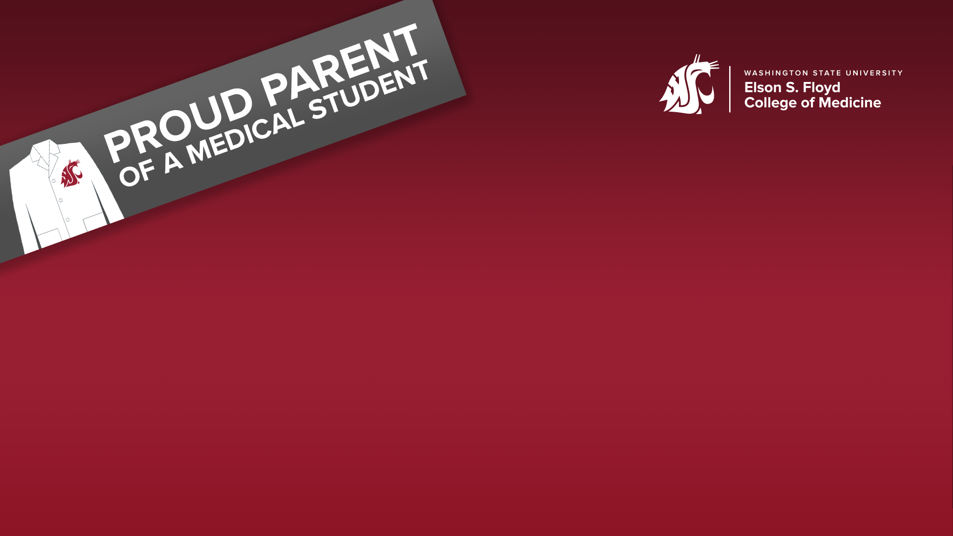 Crimson Proud Parent of a Medical Student zoom background.