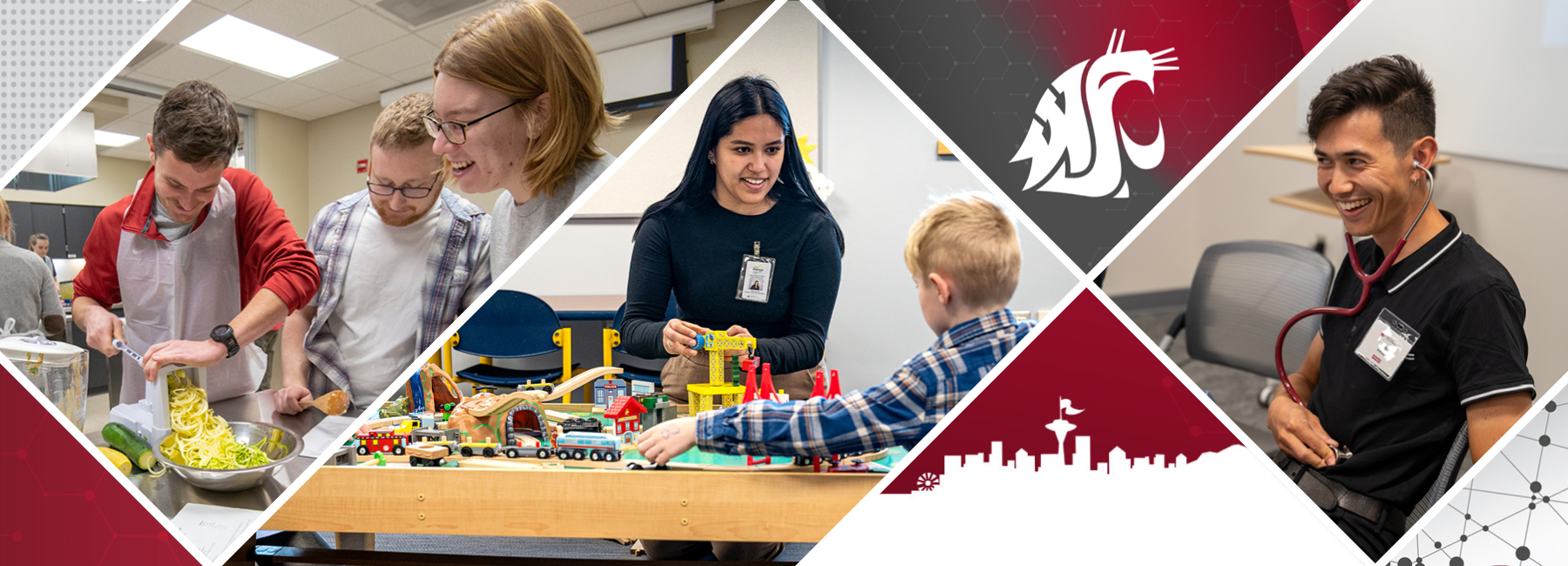 Collage photos of NEP, SHS and MD students.