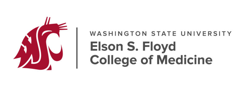Horizontal version of the Washington State University Elson S Floyd College of Medicine logo.