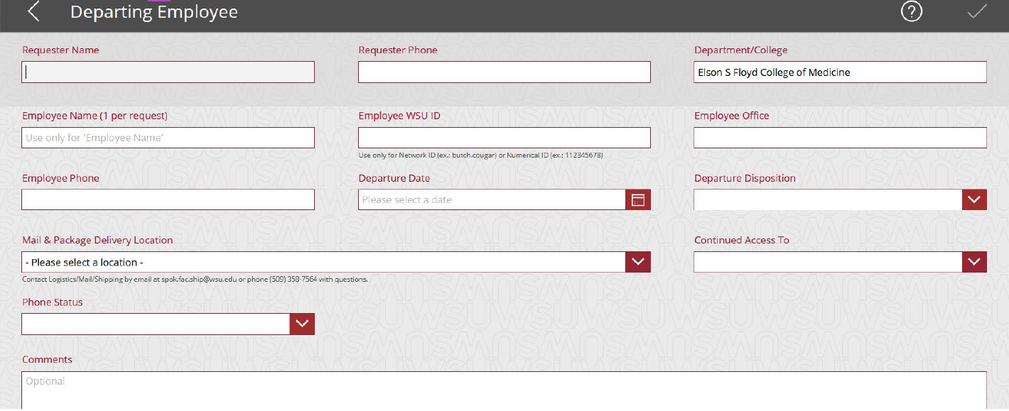 MAC Departing Employee Form.