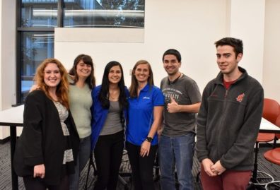 Micron’s Joanna Shaw with students from the Cougs in Space Club