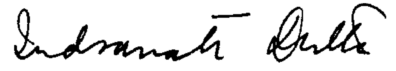Indranath Dutta Signature