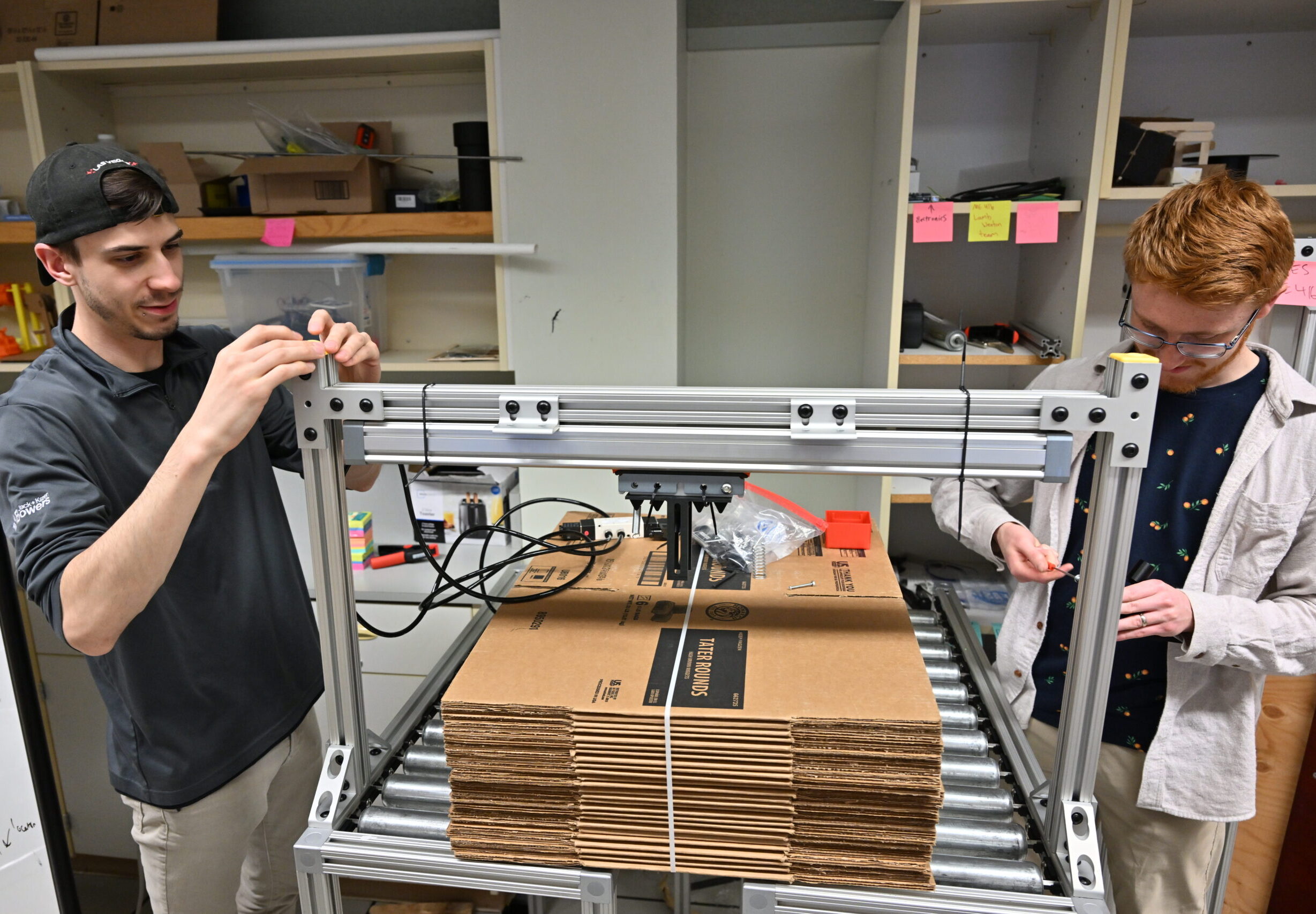 Two students working on their Capstone Project.