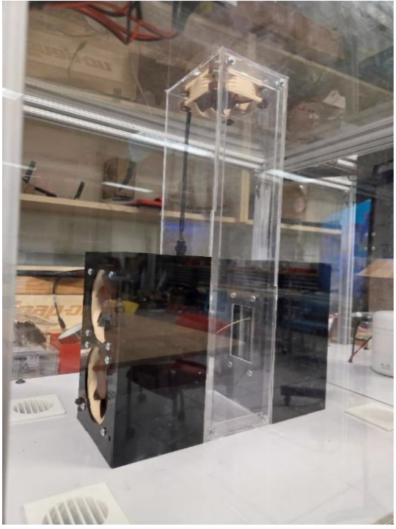 Square structures in a cube containing vents.