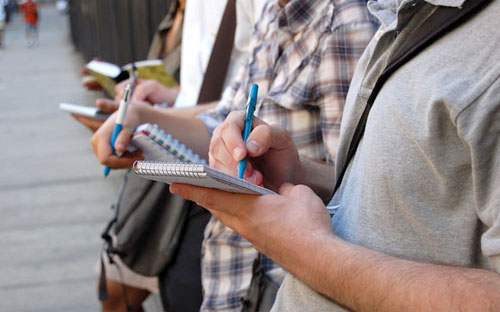students taking notes