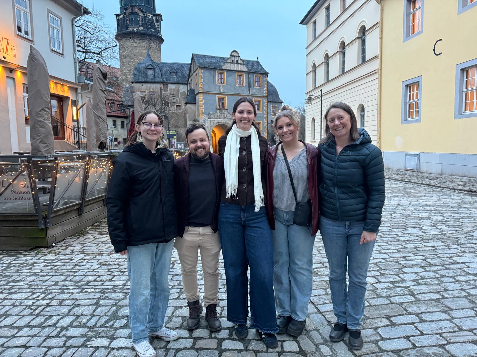 Backpack Journalism students pose for a picture in Germany
