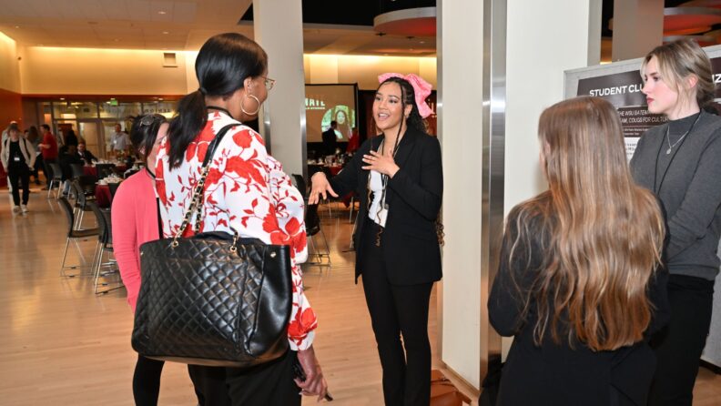 Student presenting project