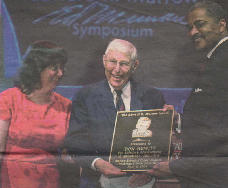 Don Hewett with Erica Austin and President Floyd
