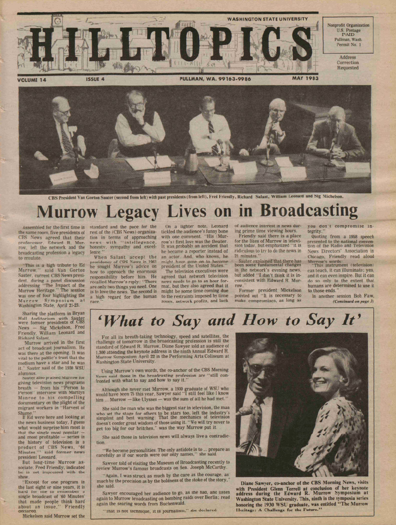 Hilltopics Bulletin scan with Diane Sawyer