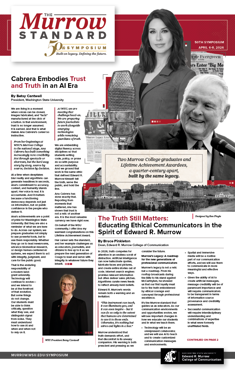 A milestone moment, captured in print. Celebrating 50 years of big ideas and bold conversations. Photo of commemorative newspaper published for the 50th Symposium.