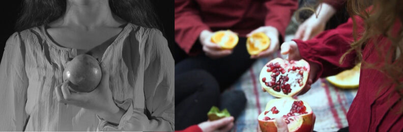 2 film stills from "La Granada"