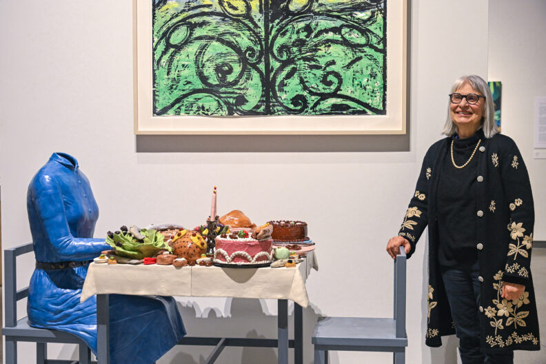 Image of Marilyn Lysohir’s ceramic food art in the museum gallery