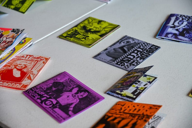 Image of tables for making love letter zines