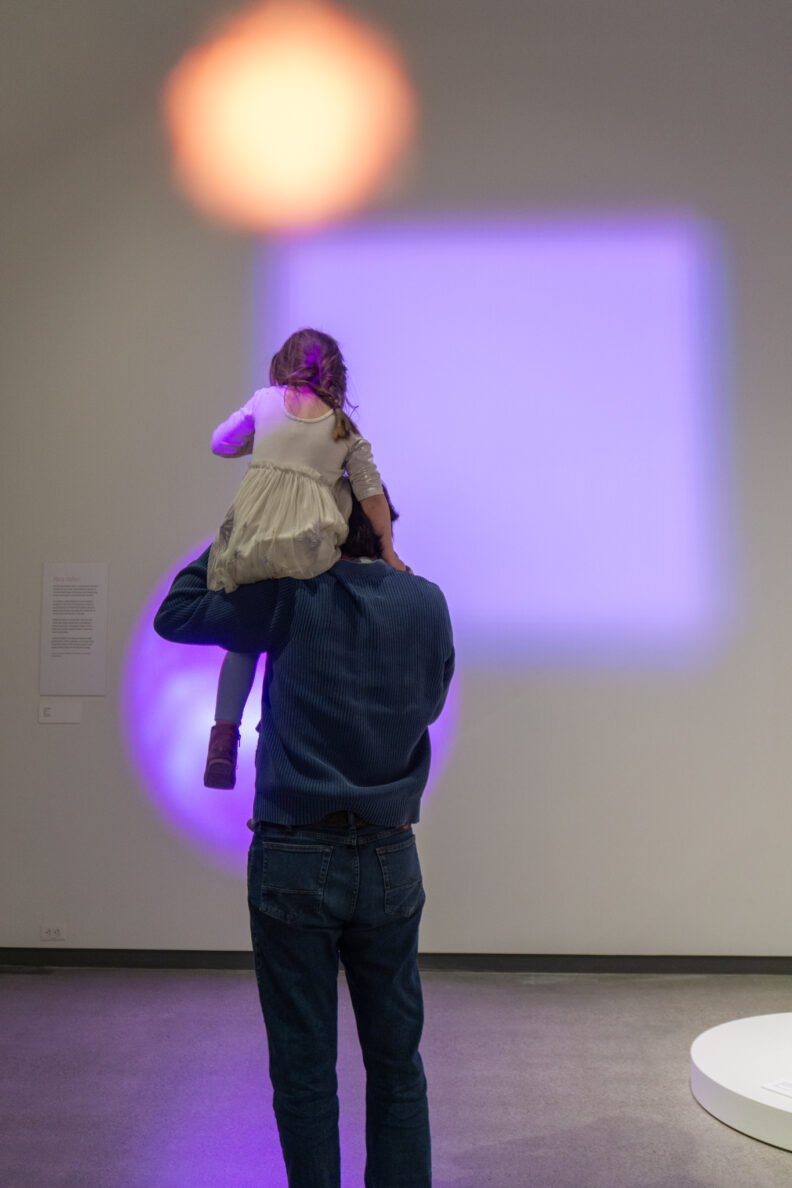 Image of museum visitors enjoying the Faculty Remix Exhibition Reception on 01/16/25