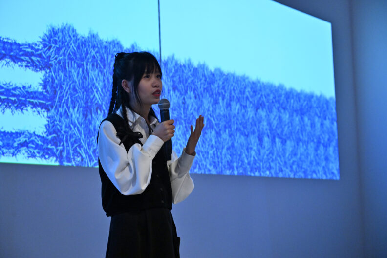 Image of people enjoying the MFA Reception and Artist Talks on 04/04/25