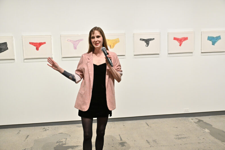 Image of people enjoying the MFA Reception and Artist Talks on 04/04/25