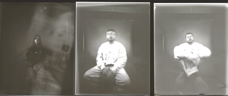 3 portraits made with a pinhole camera