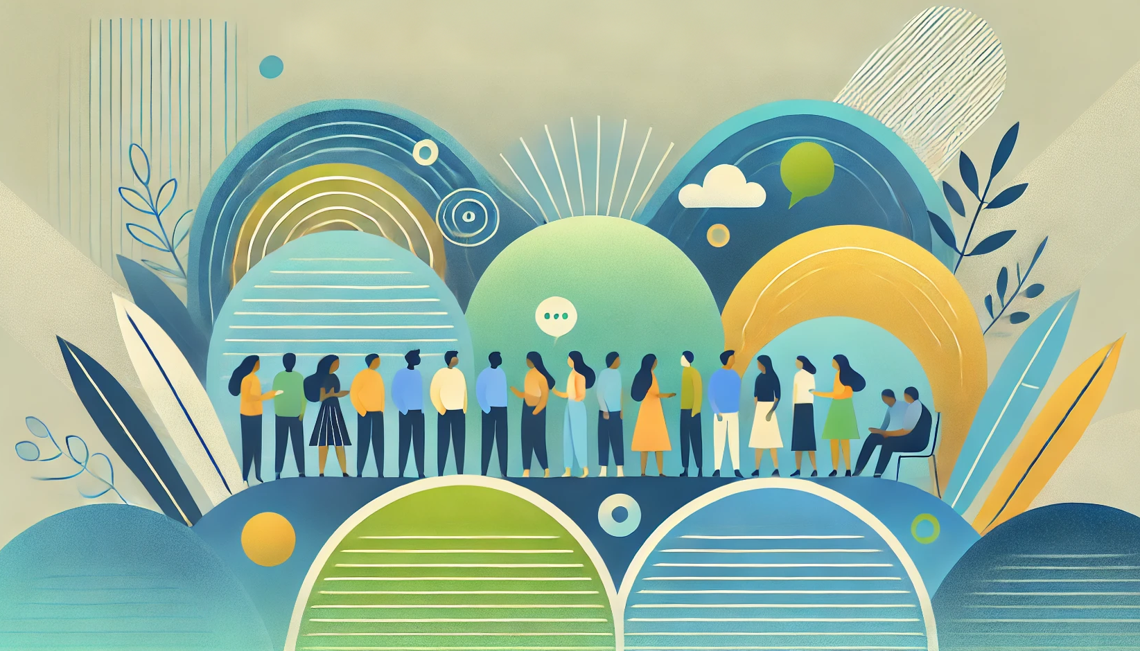 Abstract illustration depicting a group of people.