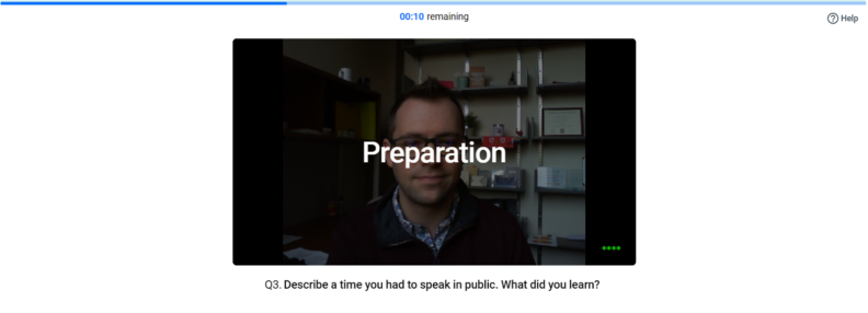 Example of the questions preparation screen. 