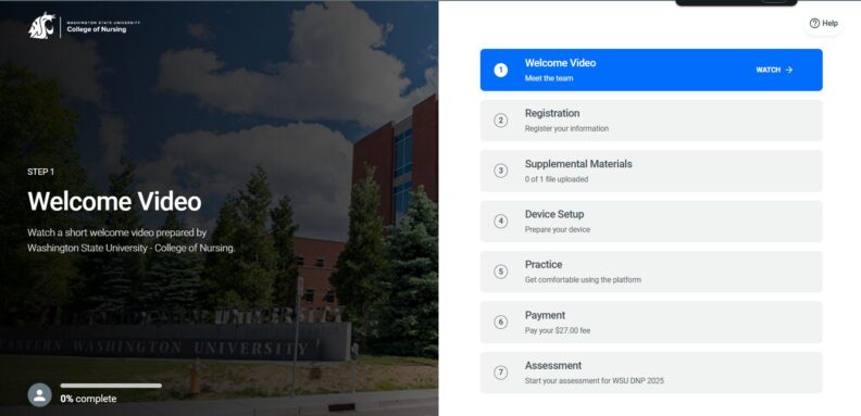 Screenshot showing the introductory screen in Kira Talent.