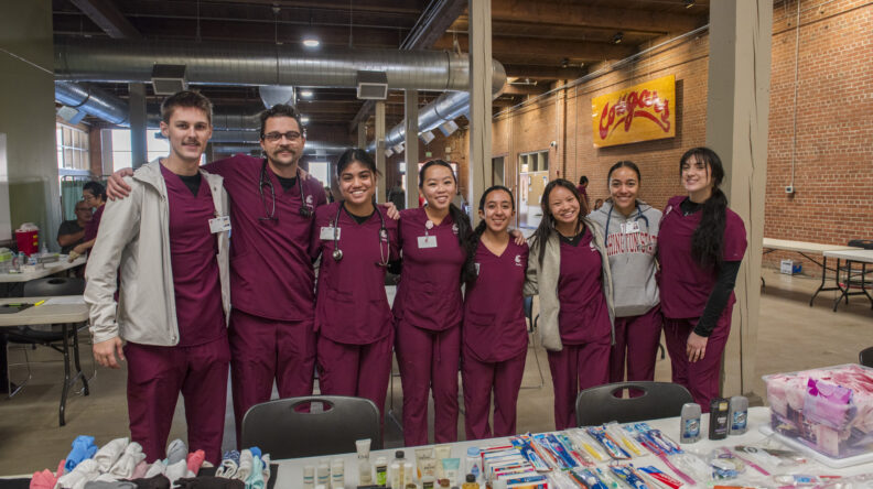 A group of first-year WSU College of Nursing students volunteering at the 2024 Fall Healthy People Healthy Pets event.