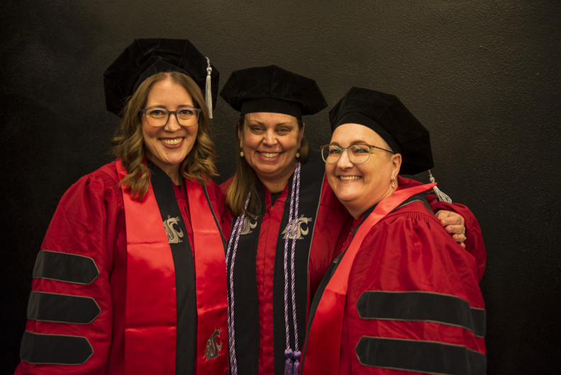 2024 PhD Graduates: Dr. Christina Brumley, Dr. Molly Parker, Dr. Jordan Ferris.