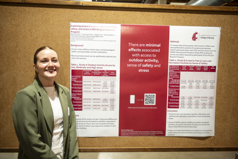 Nursing honors student, Macy Johnston '25, with research poster