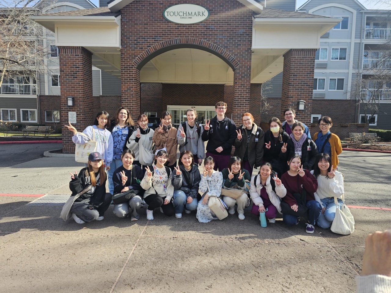 Iwate nursing students visit the Touchmark on South Hill senior living community in Spokane, WA.